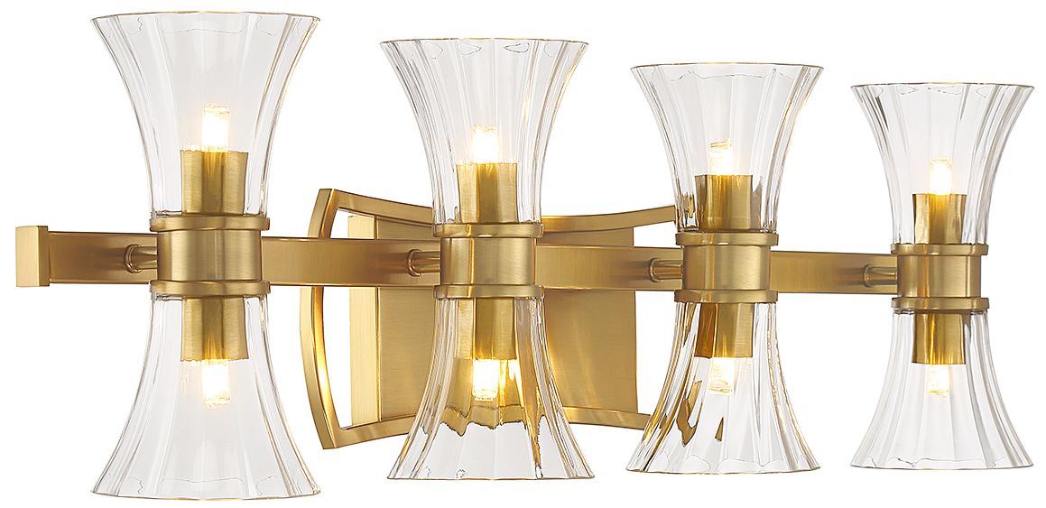 Image 5 Bennington 8-Light LED Bathroom Vanity Light in Warm Brass more views