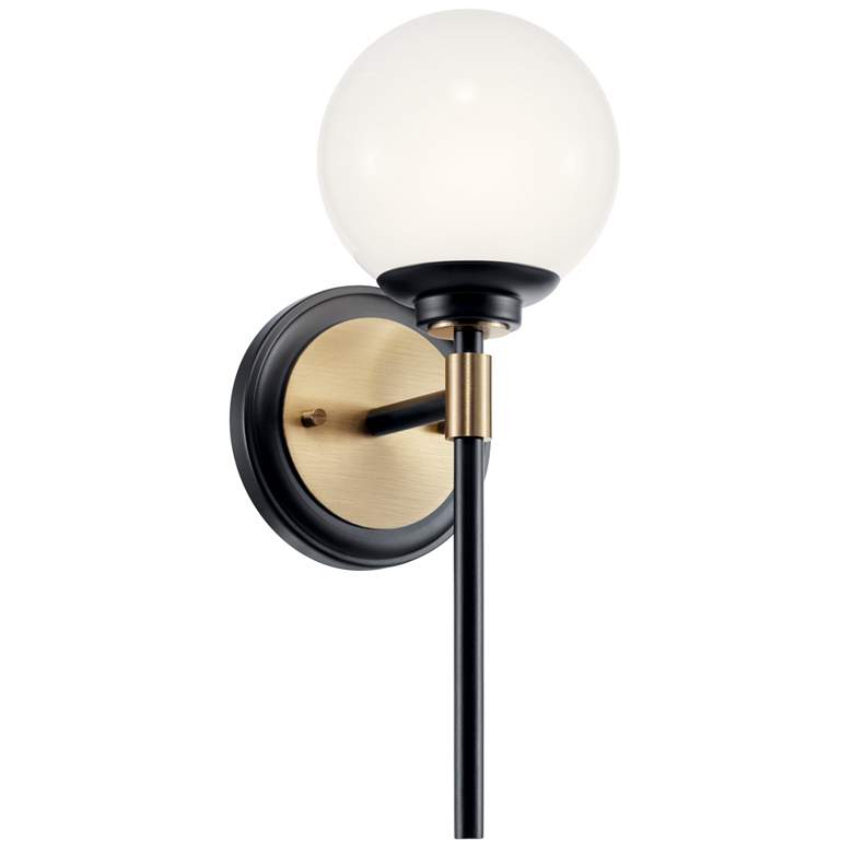 Image 1 Benno 13.75 Inch 1 Light Wall Sconce in Black and Champagne Bronze