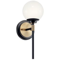 Benno 13.75 Inch 1 Light Wall Sconce in Black and Champagne Bronze