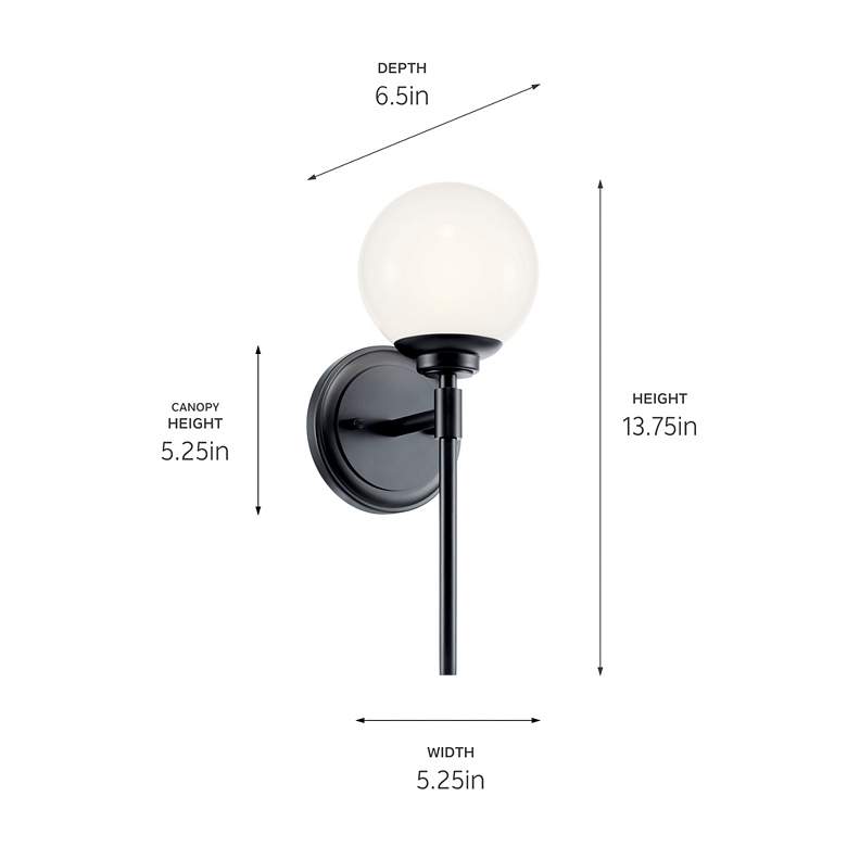 Image 6 Benno 13.75 Inch 1 Light Wall Sconce in Black more views