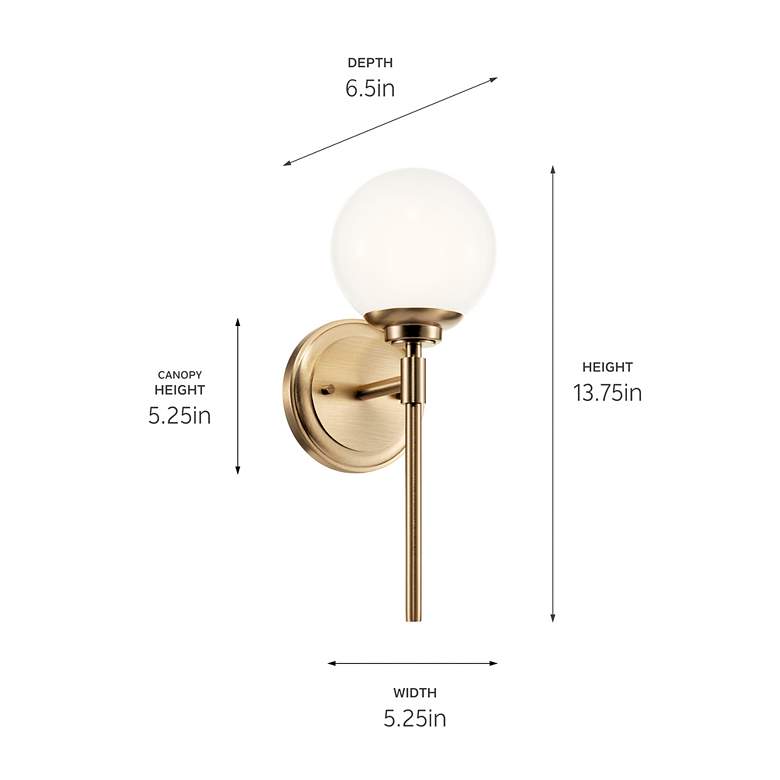 Image 5 Benno 13.75 Inch 1 Light Wall Sconce in Champagne Bronze more views