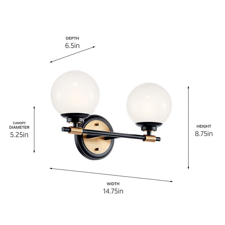 Image 5 Benno 14.75 Inch 2 Light Vanity in Black and Champagne Bronze more views