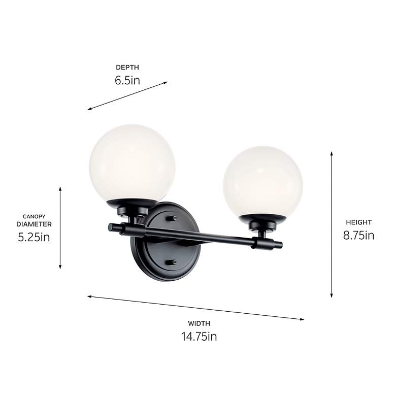 Image 5 Benno 14.75 Inch 2 Light Vanity in Black more views