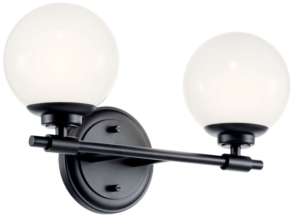 Benno 2-in 2-Light Black Industrial Vanity Light