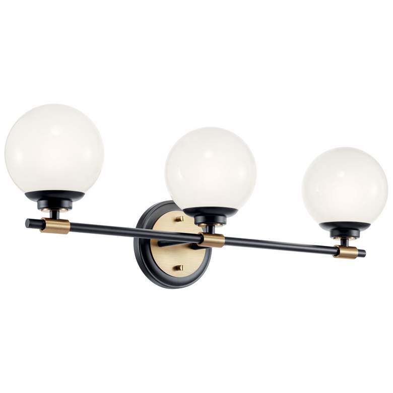 Image 1 Benno 24.5 Inch 3 Light Vanity in Black and Champagne Bronze
