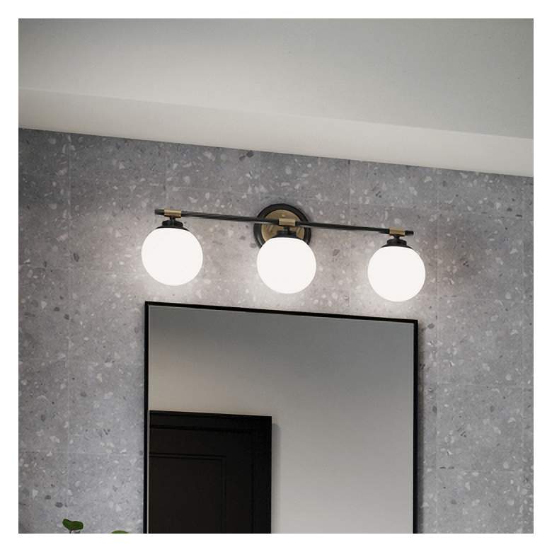 Image 1 Benno 24.5 Inch 3 Light Vanity in Black and Champagne Bronze