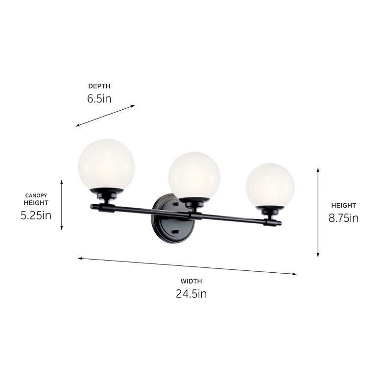 Image 7 Benno 24.5 Inch 3 Light Vanity in Black more views