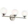 Benno 24.5 Inch 3 Light Vanity in Polished Nickel and Brushed Nickel