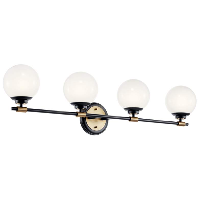 Image 1 Benno 34 Inch 4 Light Vanity in Black and Champagne Bronze