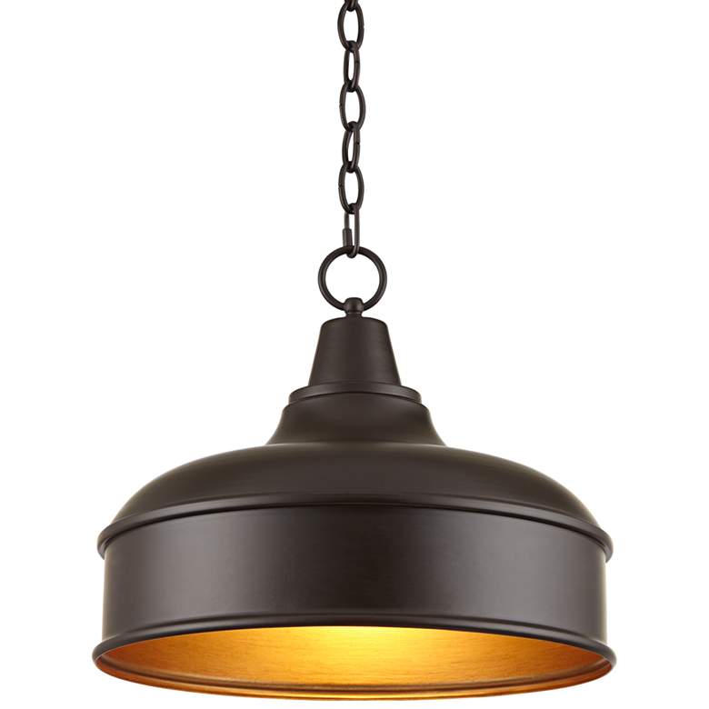 Image 1 Benson 15 inch Wide Bronze Dome Pendant Light