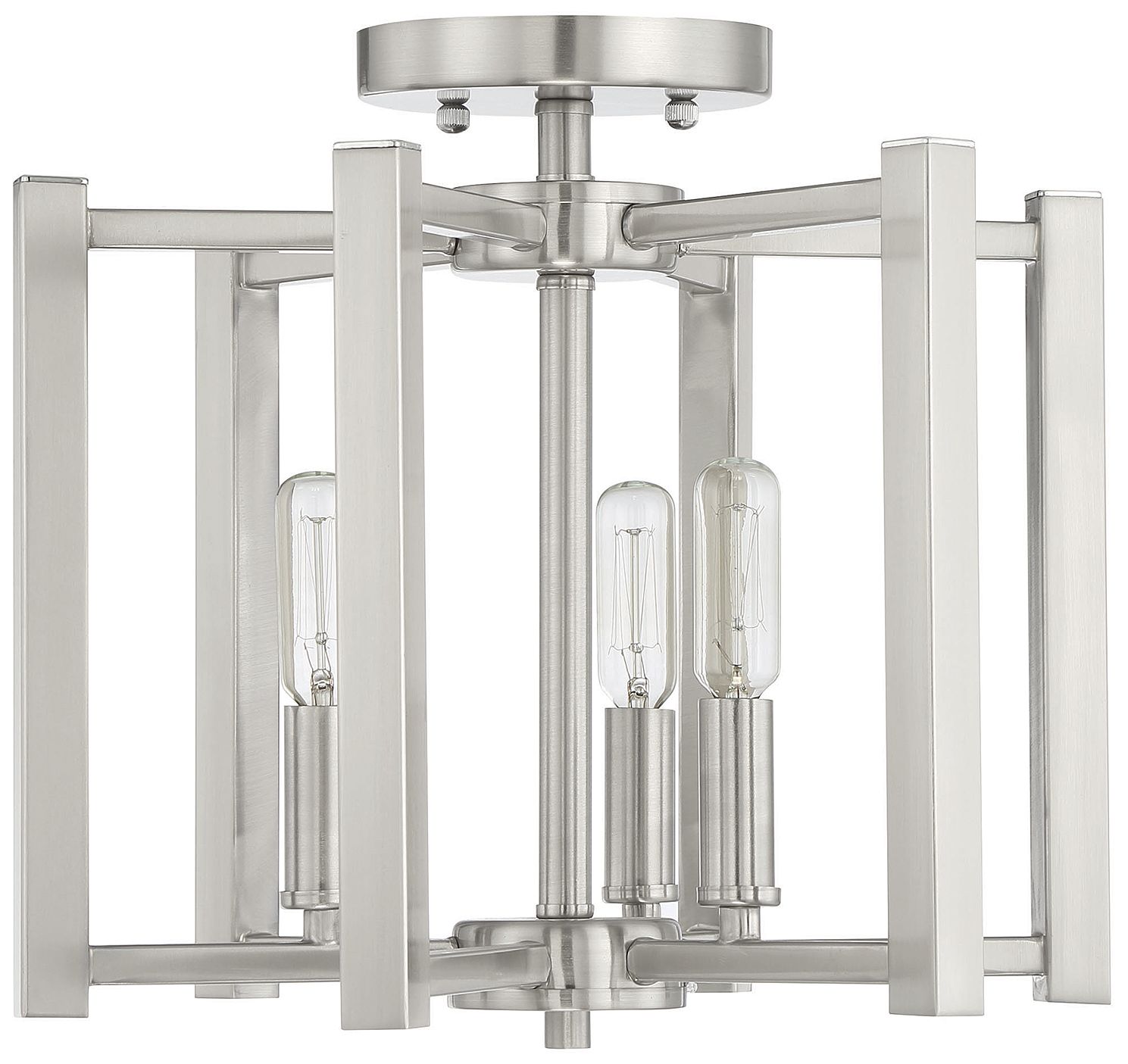 Image 2 Benson 3-Light Ceiling Light in Satin Nickel more views
