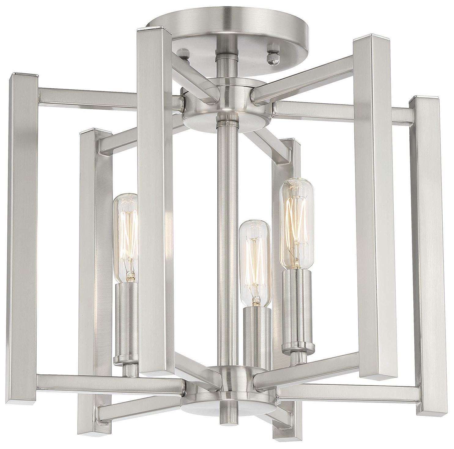 Image 3 Benson 3-Light Ceiling Light in Satin Nickel more views