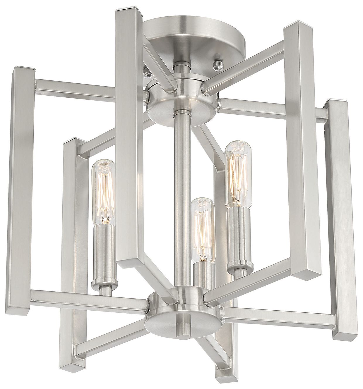 Image 4 Benson 3-Light Ceiling Light in Satin Nickel more views