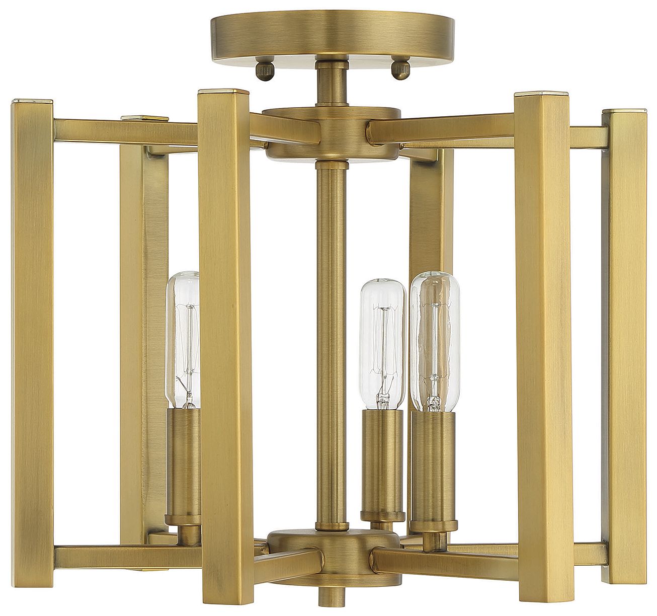 Image 2 Benson 3-Light Ceiling Light in Warm Brass more views
