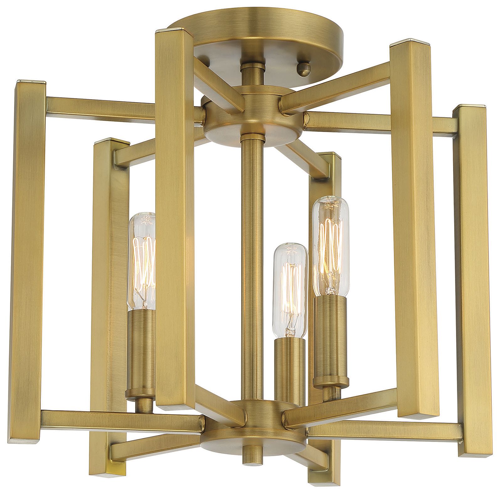 Image 3 Benson 3-Light Ceiling Light in Warm Brass more views