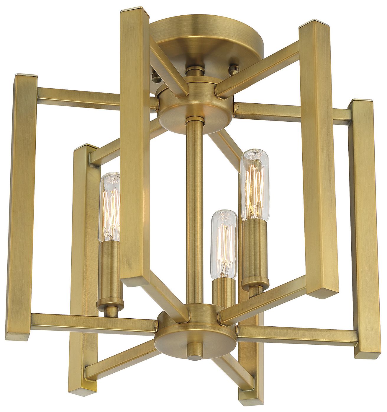 Image 4 Benson 3-Light Ceiling Light in Warm Brass more views