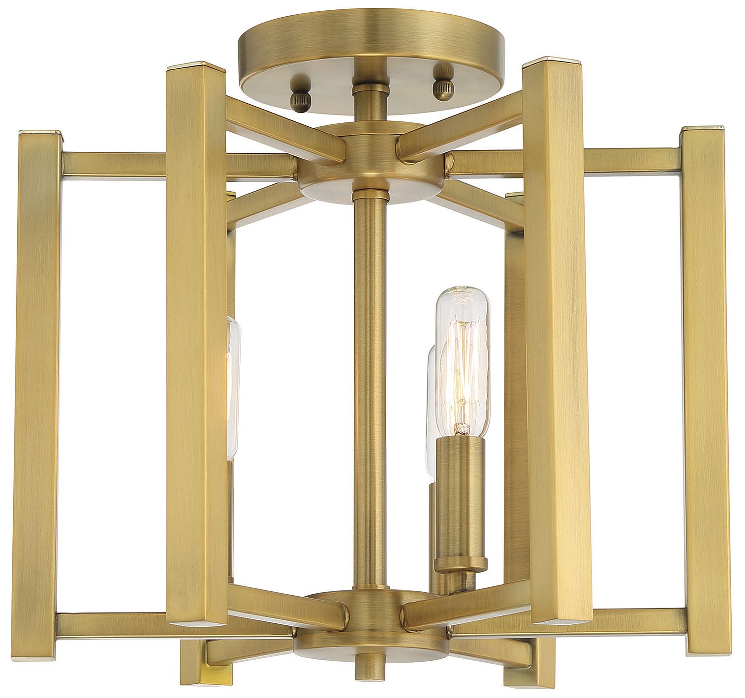 Image 5 Benson 3-Light Ceiling Light in Warm Brass more views