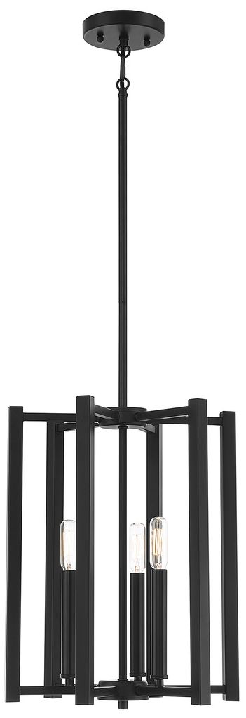 Benson 3-Light Pendant in Matte Black
