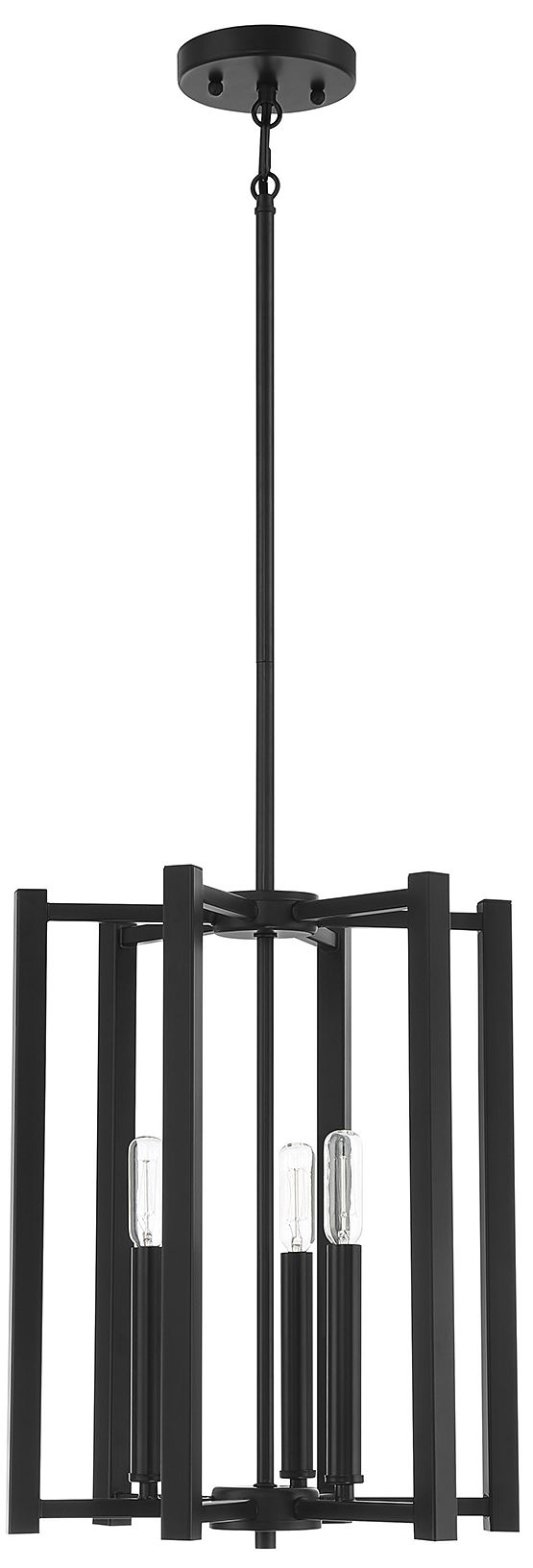 Image 2 Benson 3-Light Pendant in Matte Black more views