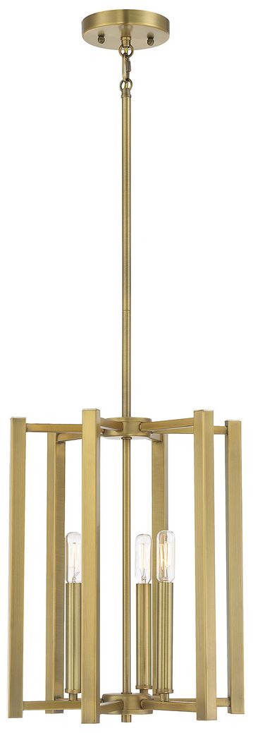 Benson 3-Light Pendant in Warm Brass