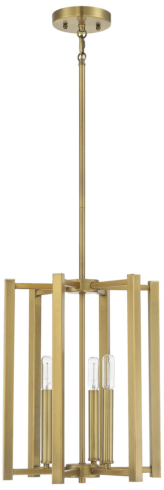 Image 2 Benson 3-Light Pendant in Warm Brass more views