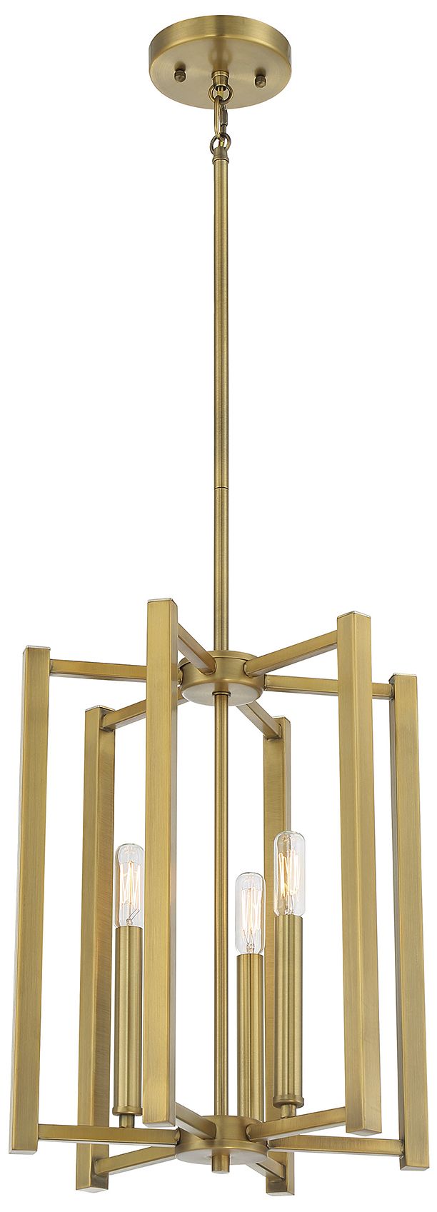 Image 3 Benson 3-Light Pendant in Warm Brass more views