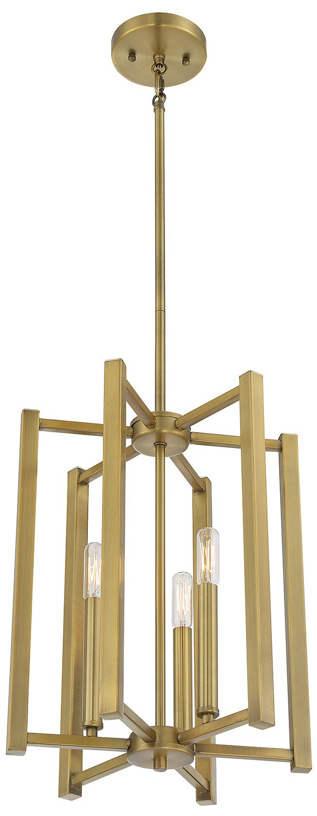 Image 4 Benson 3-Light Pendant in Warm Brass more views