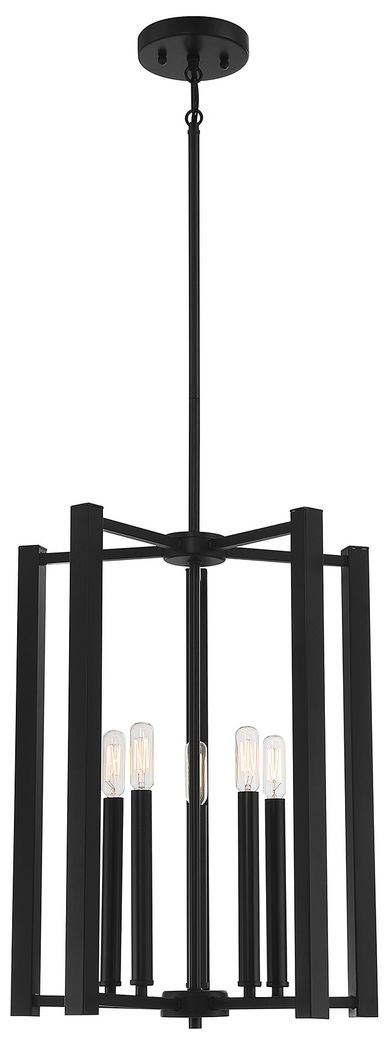 Benson 5-Light Pendant in Matte Black
