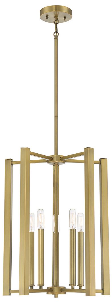 Benson 5-Light Pendant in Warm Brass