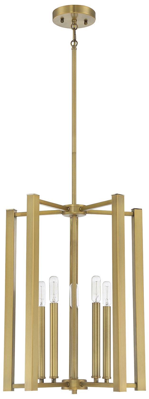 Image 2 Benson 5-Light Pendant in Warm Brass more views