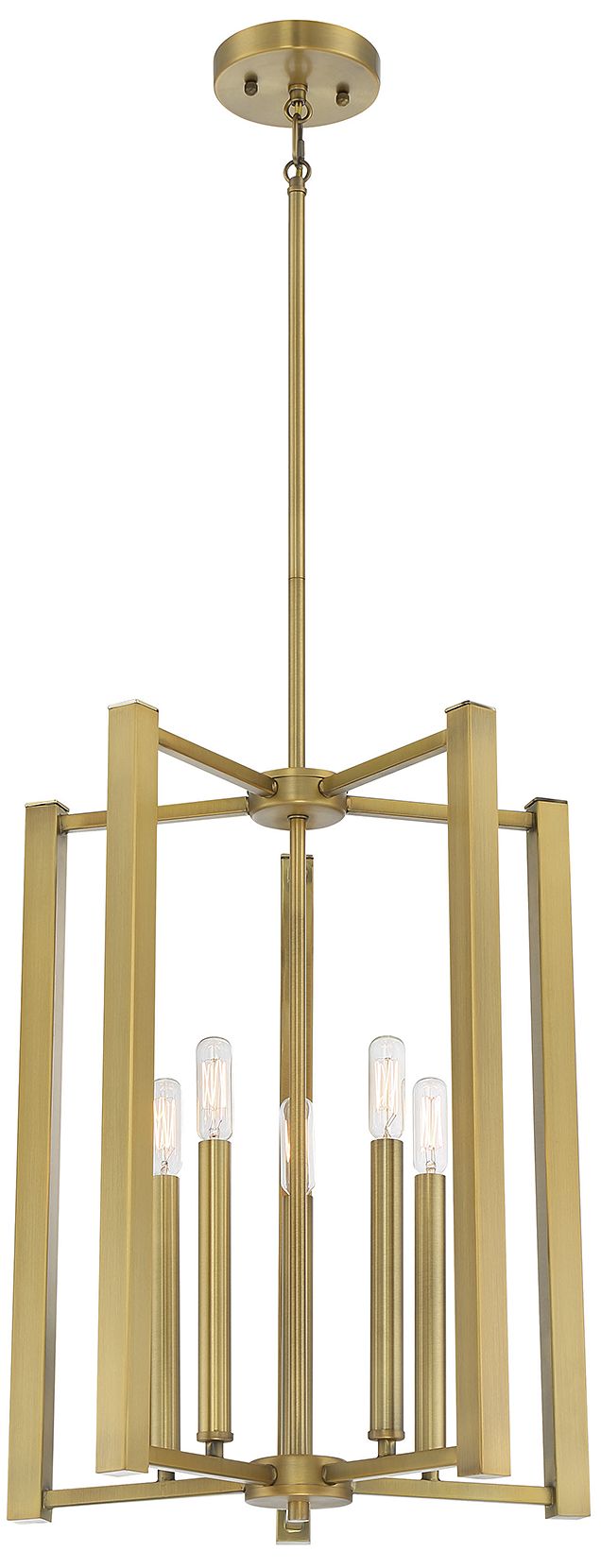 Image 3 Benson 5-Light Pendant in Warm Brass more views