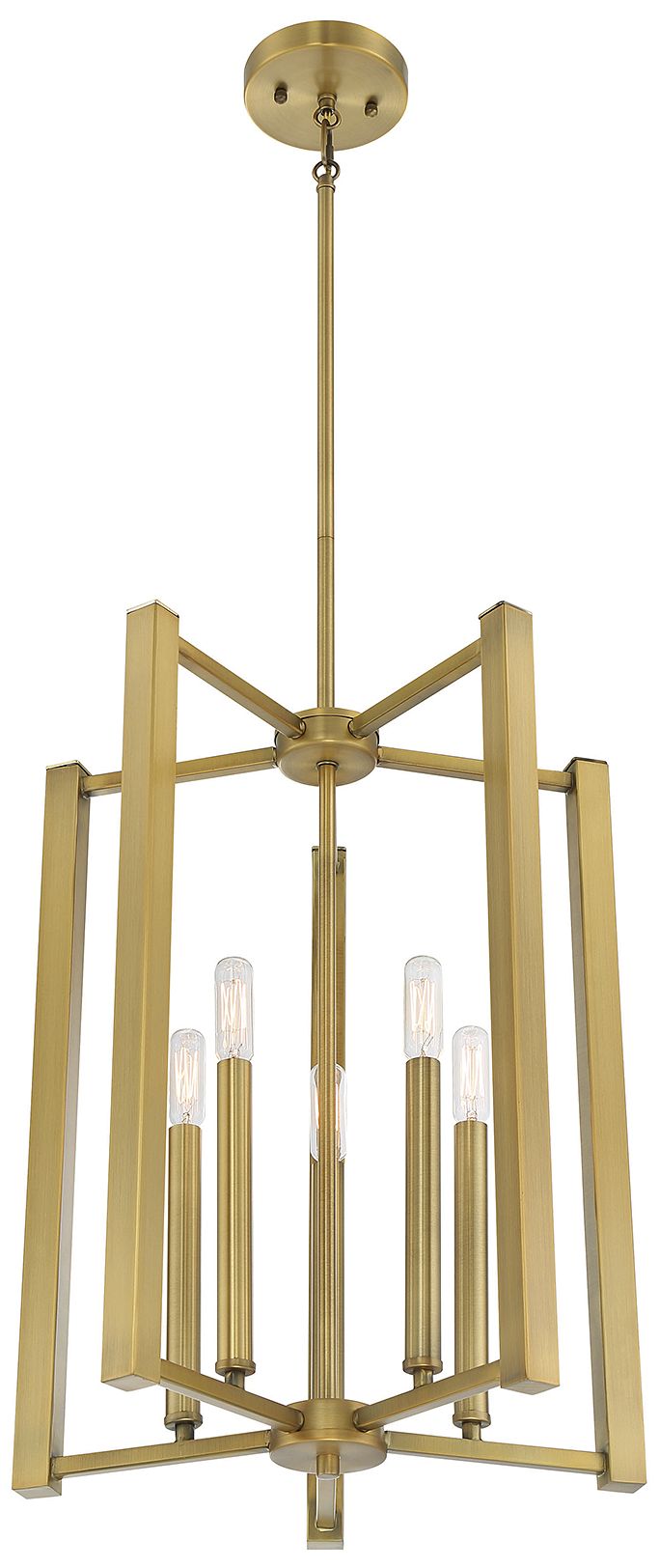 Image 4 Benson 5-Light Pendant in Warm Brass more views