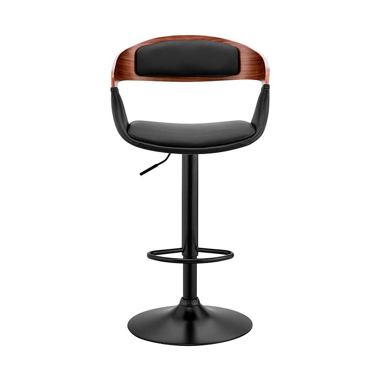 Image 2 Benson Adjustable Barstool in Black Finish with Black Faux Leather more views