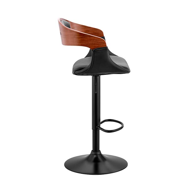 Image 3 Benson Adjustable Barstool in Black Finish with Black Faux Leather more views