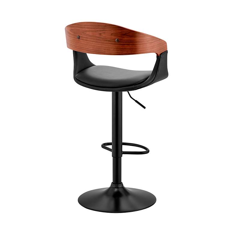 Image 4 Benson Adjustable Barstool in Black Finish with Black Faux Leather more views