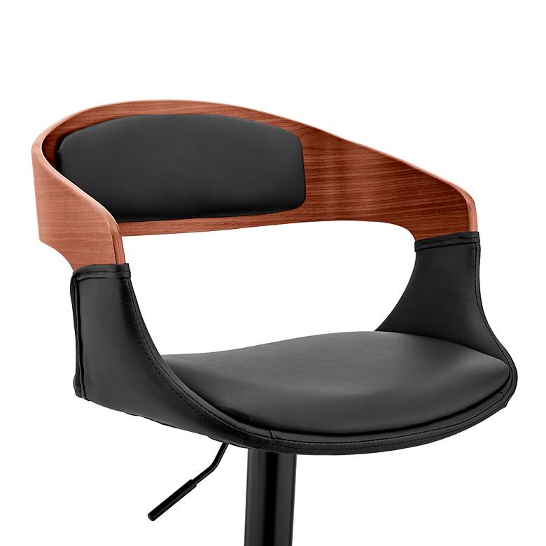 Image 6 Benson Adjustable Barstool in Black Finish with Black Faux Leather more views