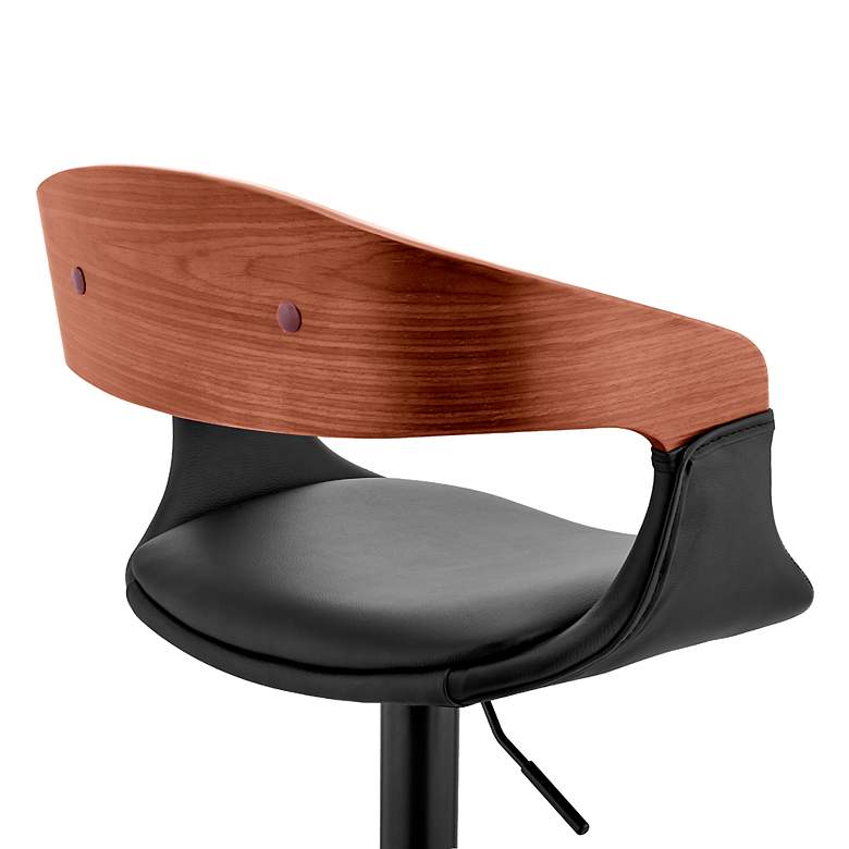Image 7 Benson Adjustable Barstool in Black Finish with Black Faux Leather more views