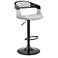 Benson Adjustable Barstool in Black Finish with Gray Faux Leather