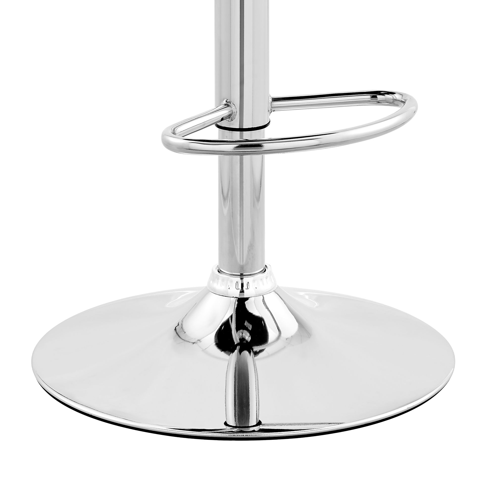 Benson Adjustable Barstool in Chrome Finish with Gray Faux Leather