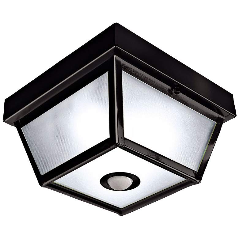 Image 2 Benson Black 9 1/2 inch Wide Motion Sensor Outdoor Ceiling Light
