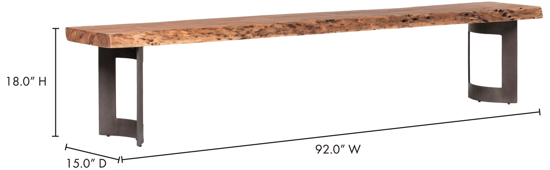 Bent Bench Small Brown