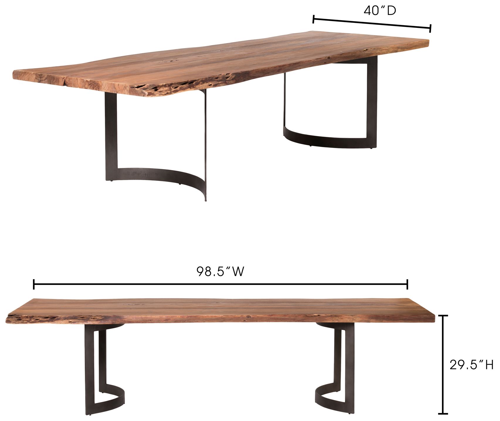 Bent Small Dining Table Brown