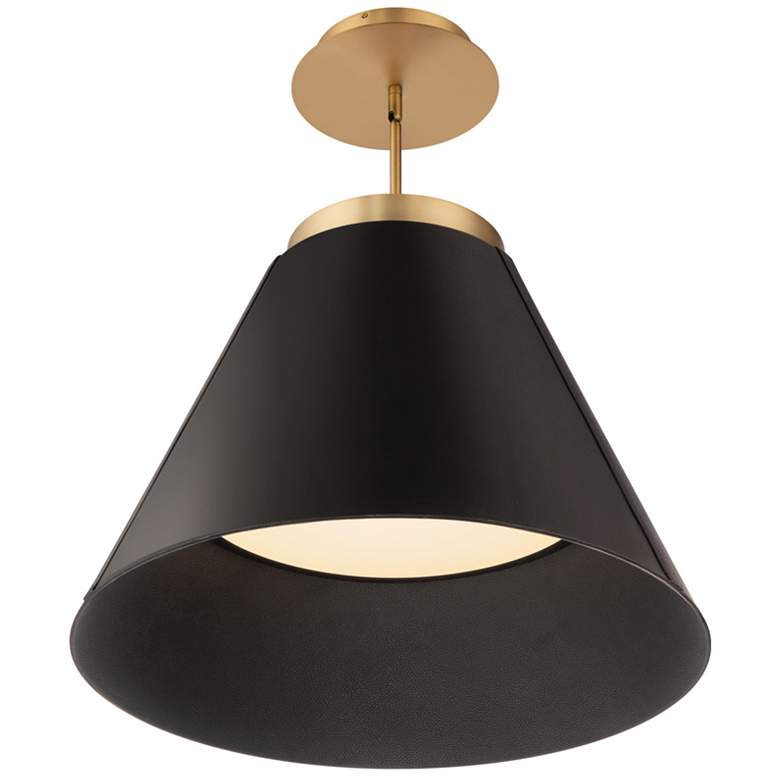 Image 1 Bentley 18"H x 24.13"W 1-Light Pendant in Black