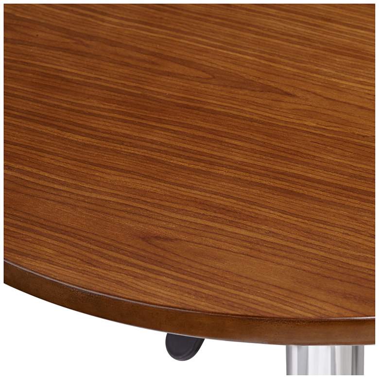 Image 4 Bentley 23 1/2" Wide Wood and Chrome Adjustable Pub Table more views