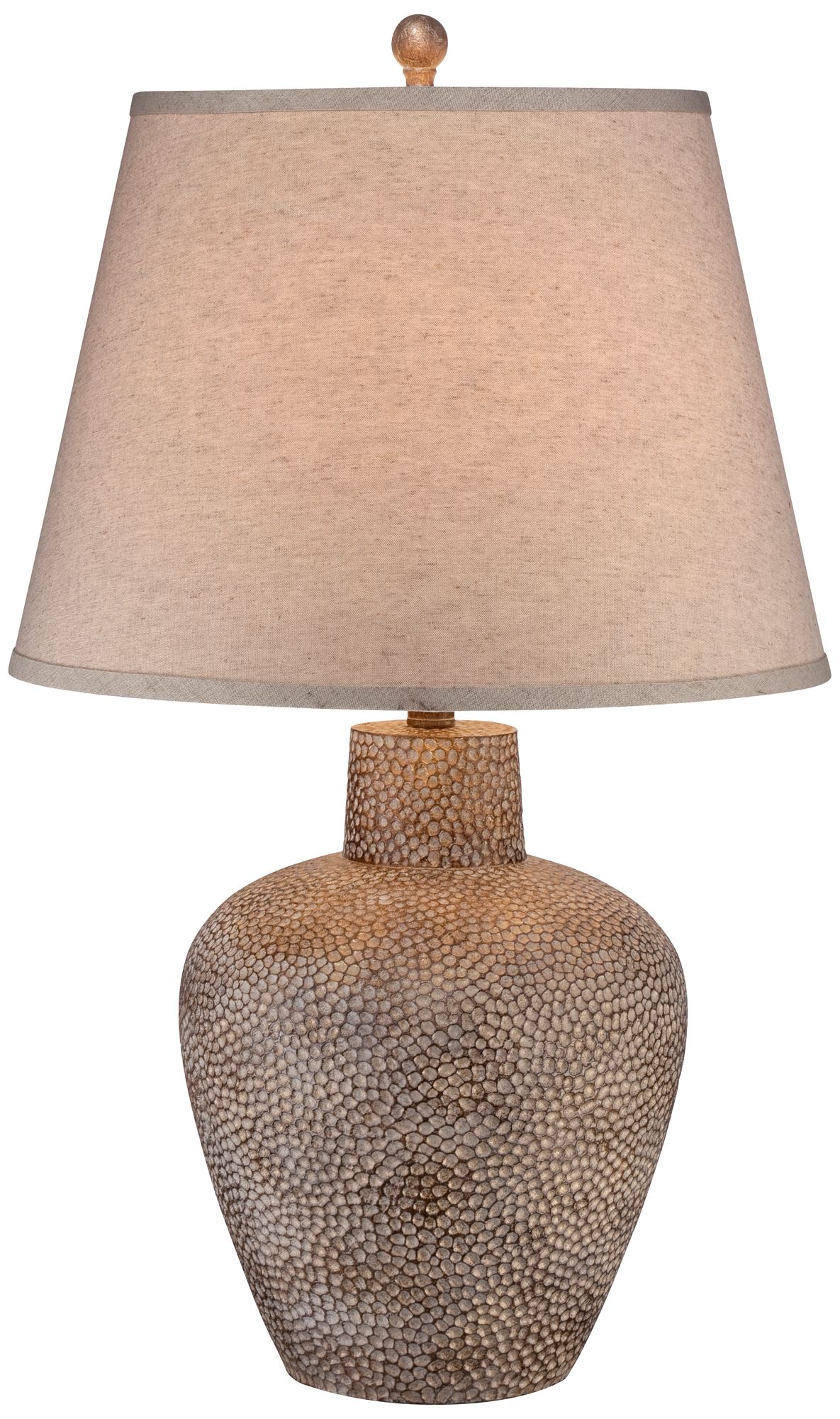Image 3 Bentley 29" Brown Leaf Hammered Pot Rustic Table Lamp