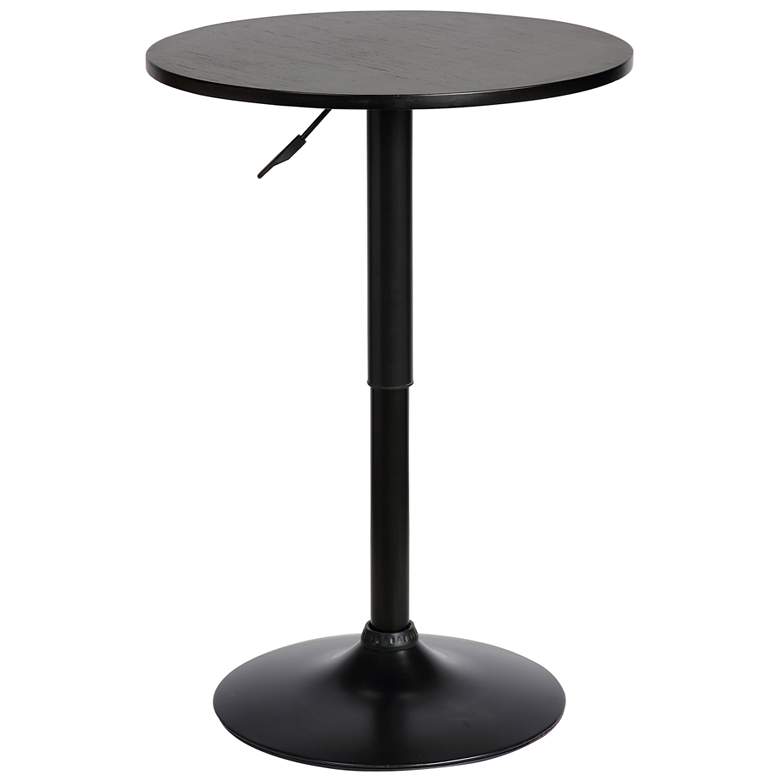 Image 1 Bentley Adjustable Pub Table in Black Brushed Wood and Black Metal
