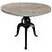 Bentley Aged Iron Base Natural Driftwood Top Adjustable Crank Table