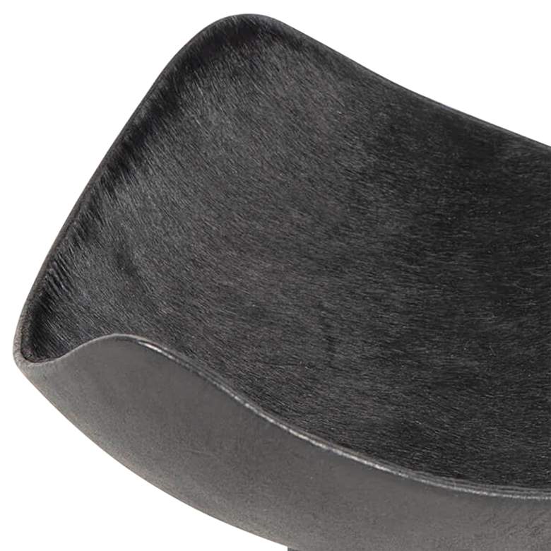 Image 2 Bentley Black Hair on Hide Leather 10 inch Wide Decorative Bowl more views