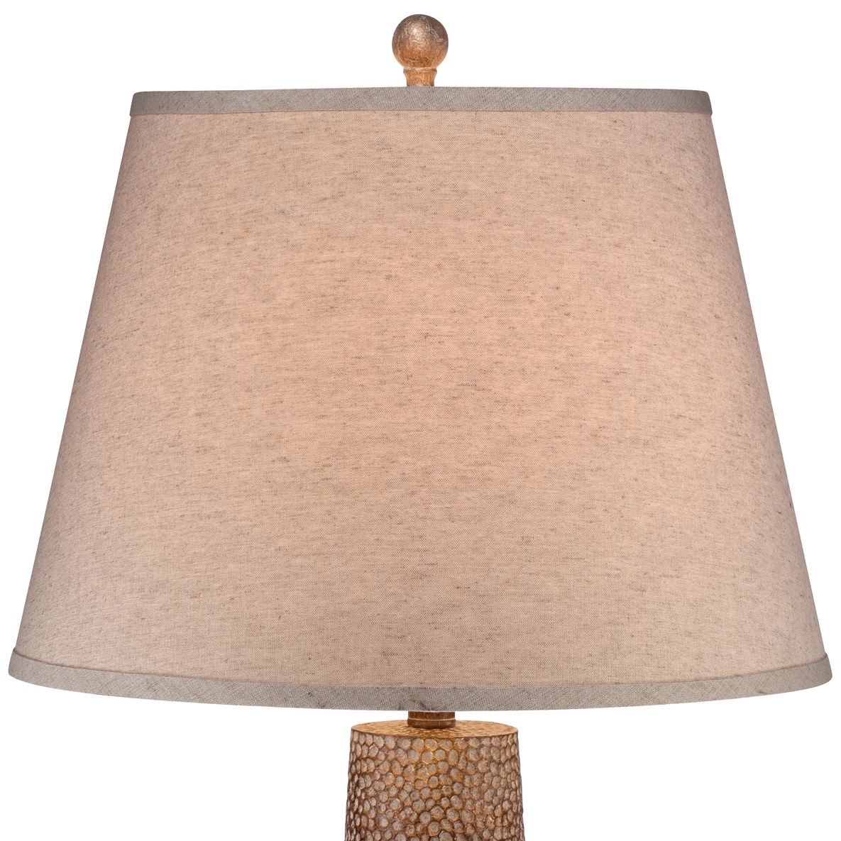 bentley brown leaf hammered pot table lamp