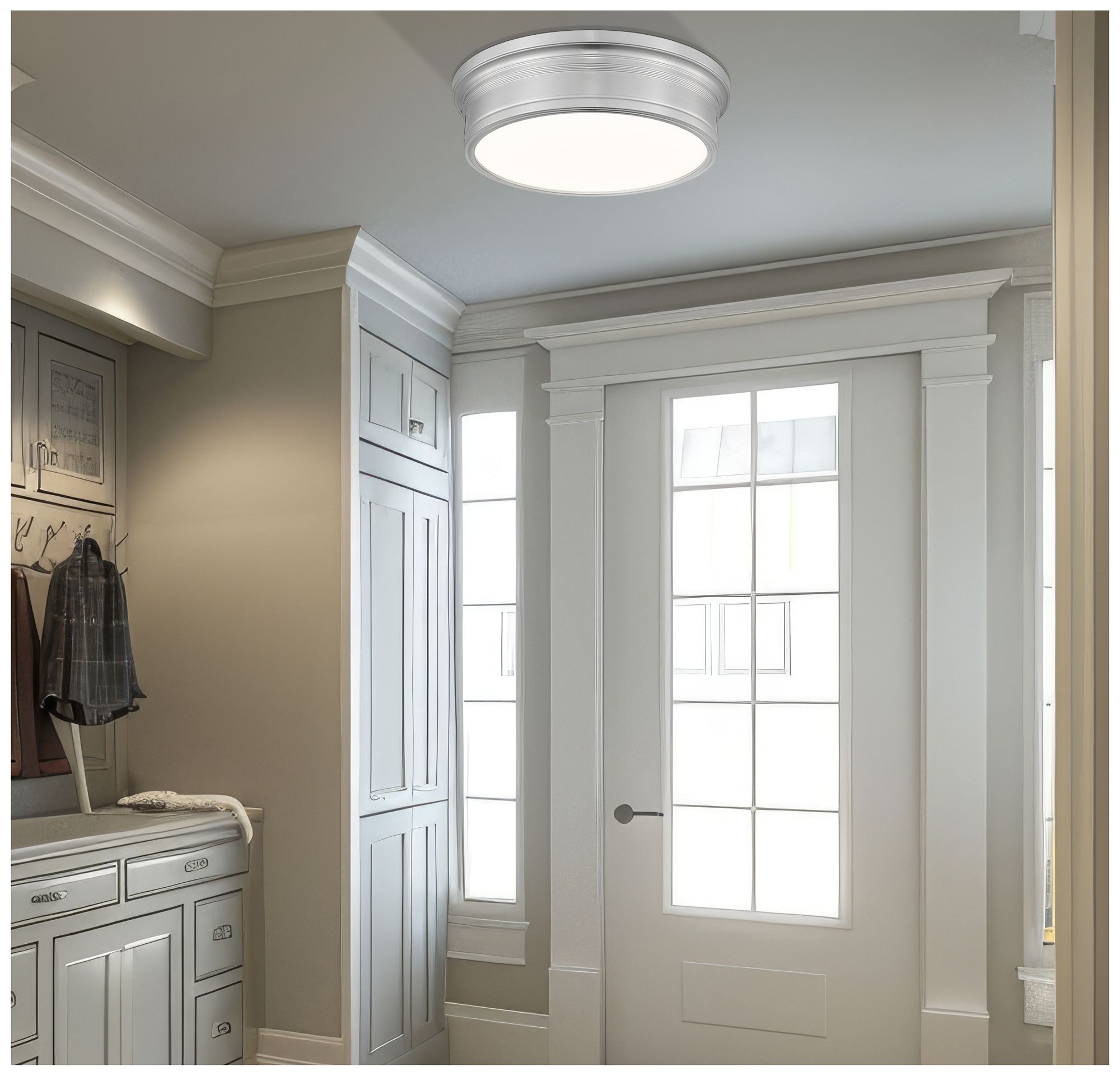 Image 2 Bentley by Z-Lite 16 inch Brushed Nickel 1 Light Flush Mount more views